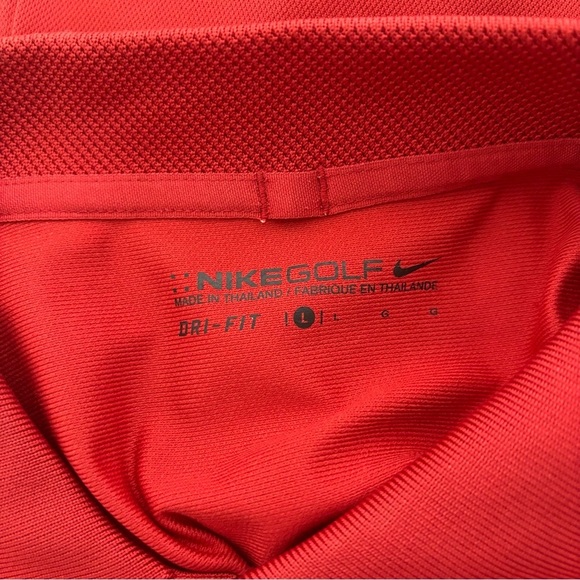 Nike Golf Dri-Fit Men's Large Golf Polo Short Sleeve Red - Picture 3 of 5